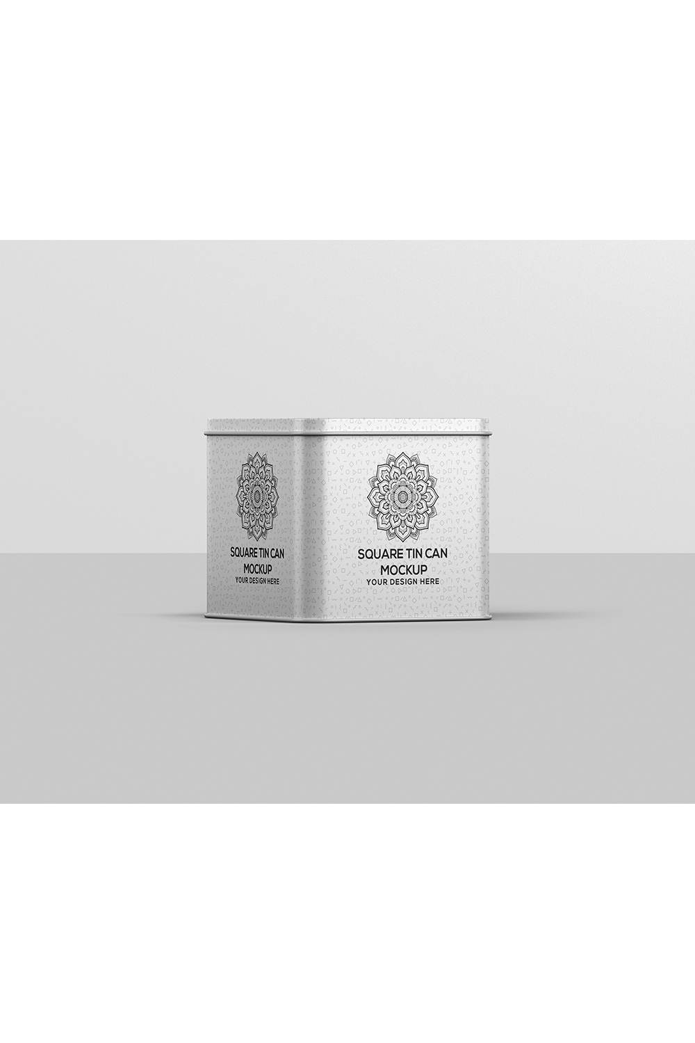 Square Tin Can Mockup pinterest preview image.