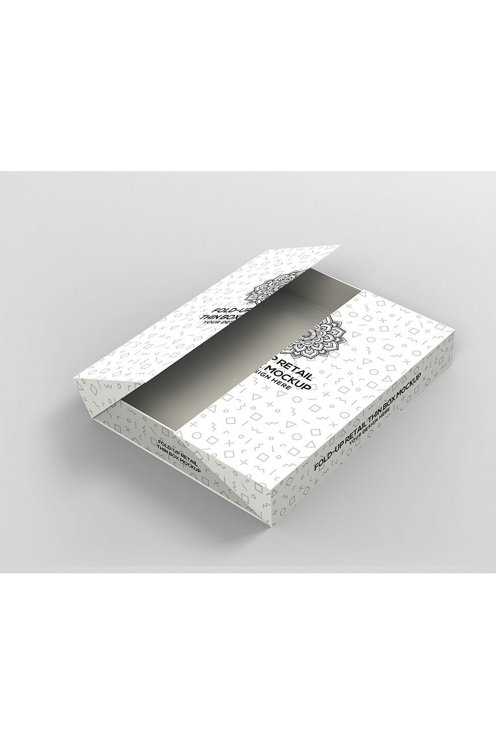 Fold Up Retail Thin Box Packaging Mockup pinterest preview image.