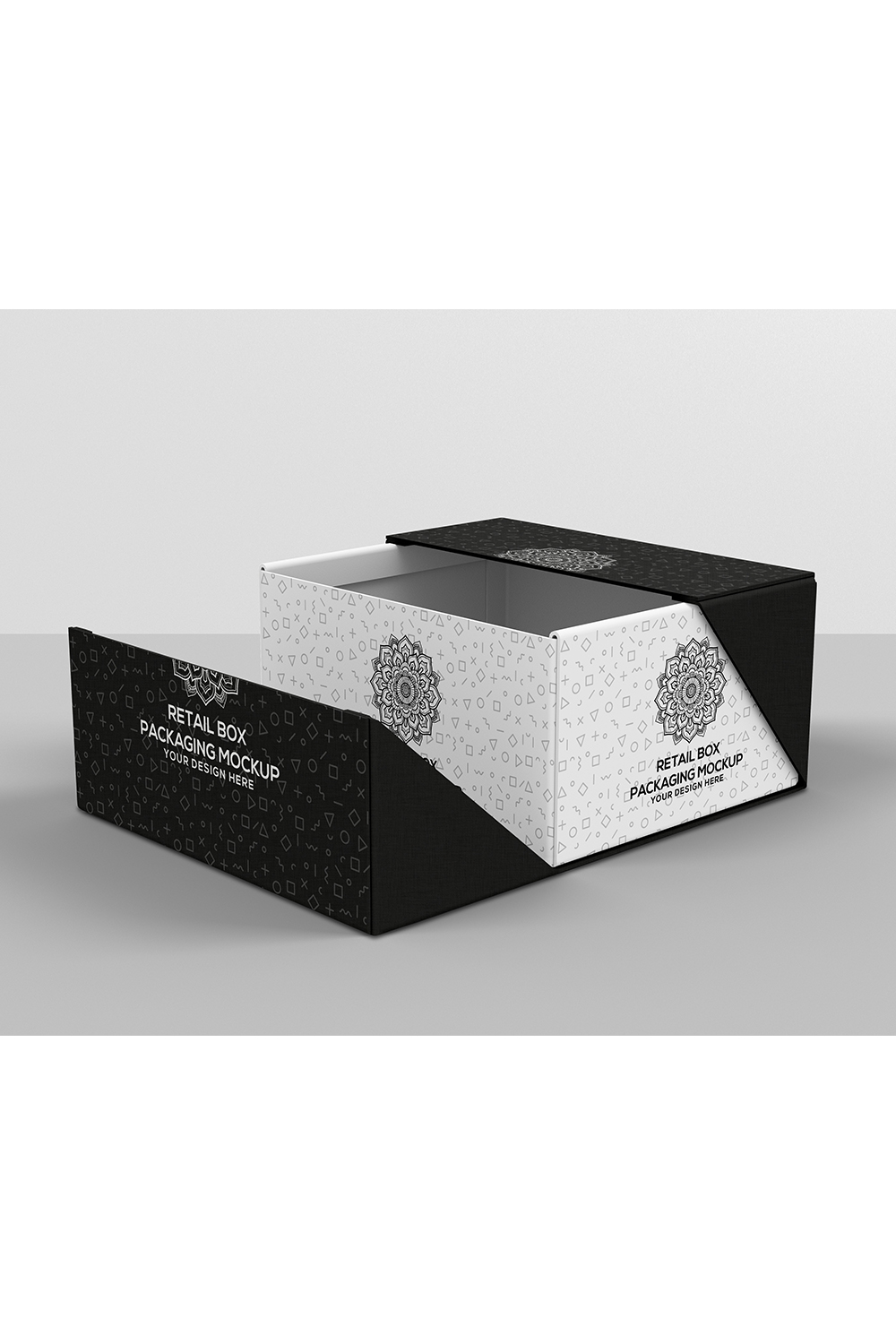 Retail Box Packaging Mockup pinterest preview image.