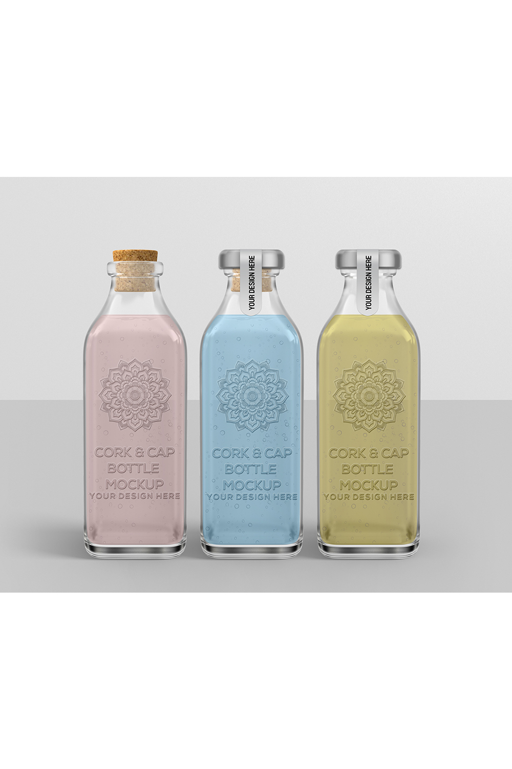 Cap Bottle Packaging Mockup pinterest preview image.