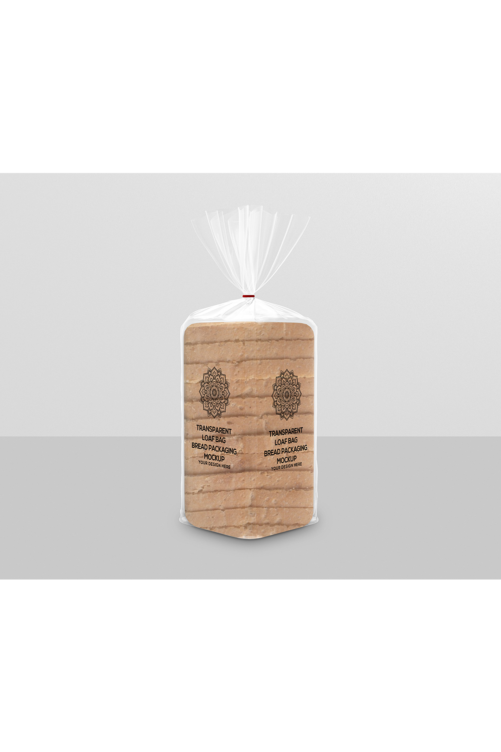 Transparent Loaf Bag Packaging Mockup pinterest preview image.