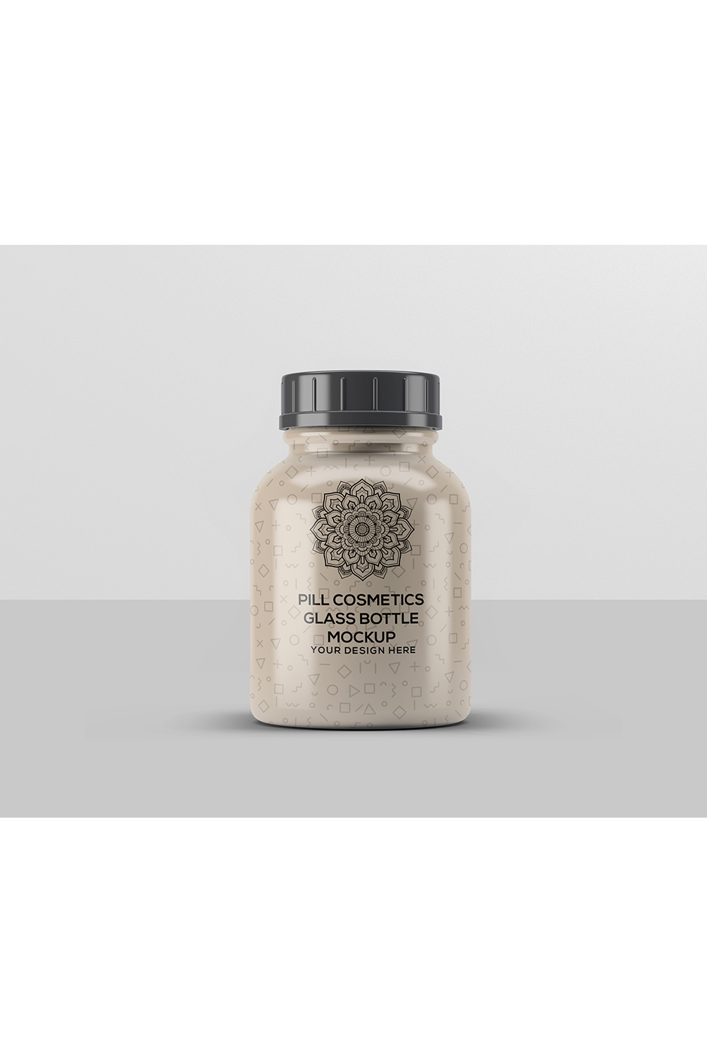Pill Cosmetic Glass Bottle Mockup pinterest preview image.