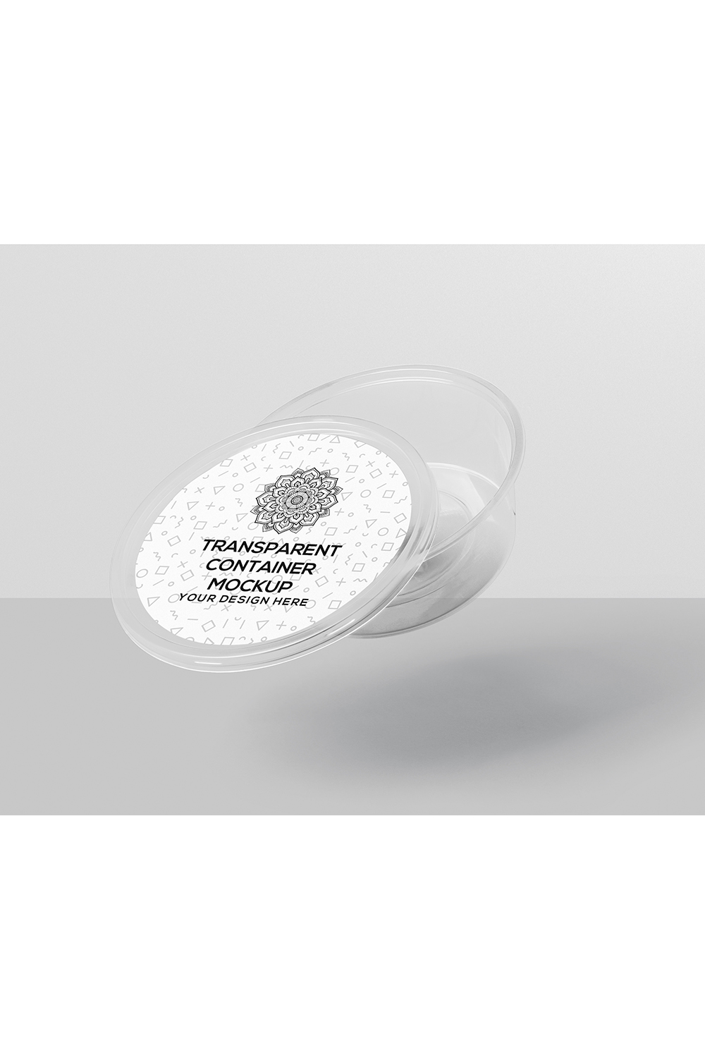 Disposable Round Transparent Container Mockup pinterest preview image.