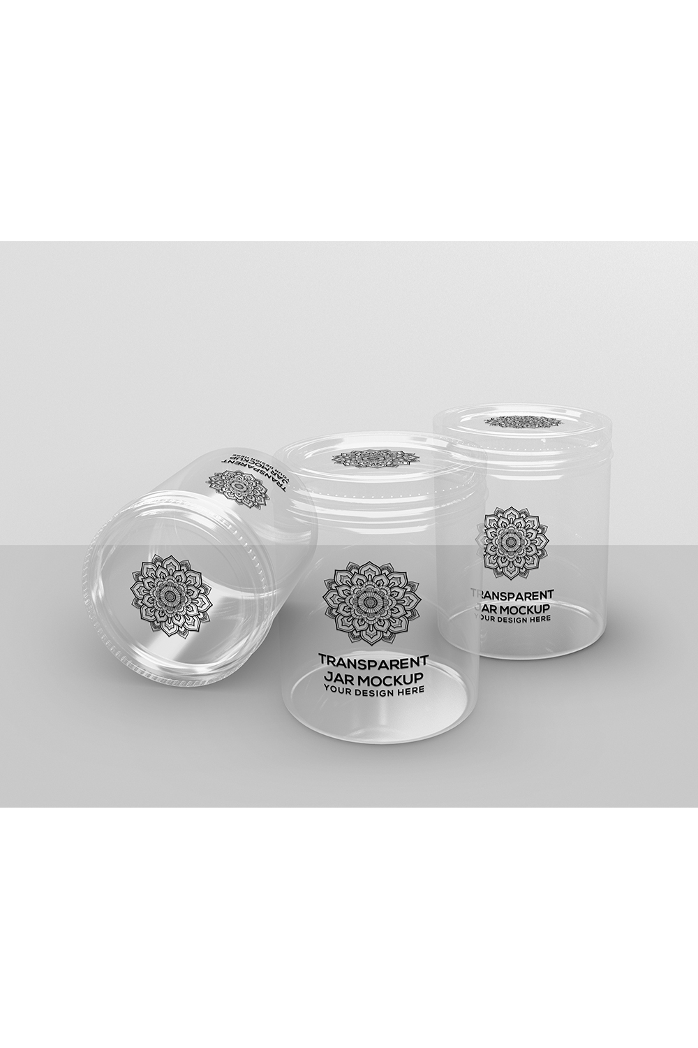 Transparent Jars Packaging Mockup pinterest preview image.