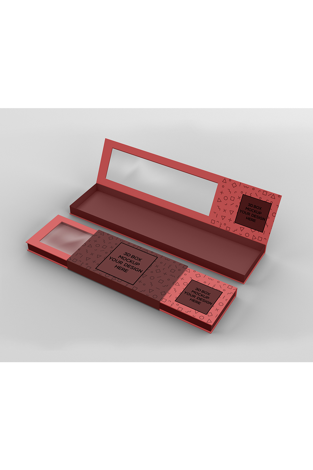 Rectangle Collapsible Box Packaging Mockup pinterest preview image.