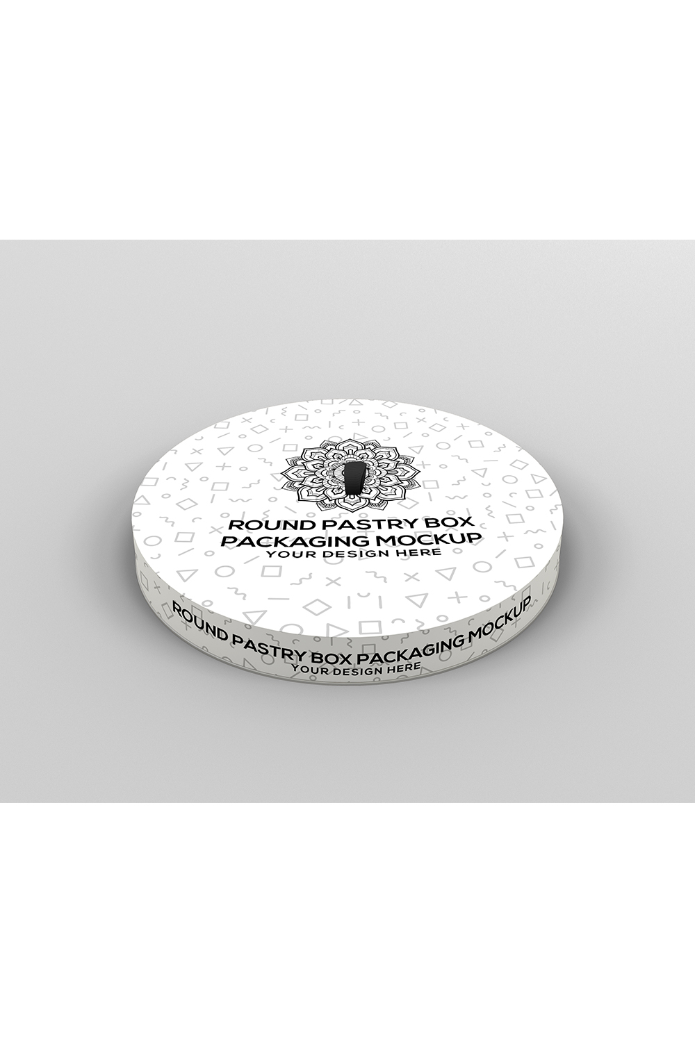 Paper Round Cake Box Packaging Mockup pinterest preview image.