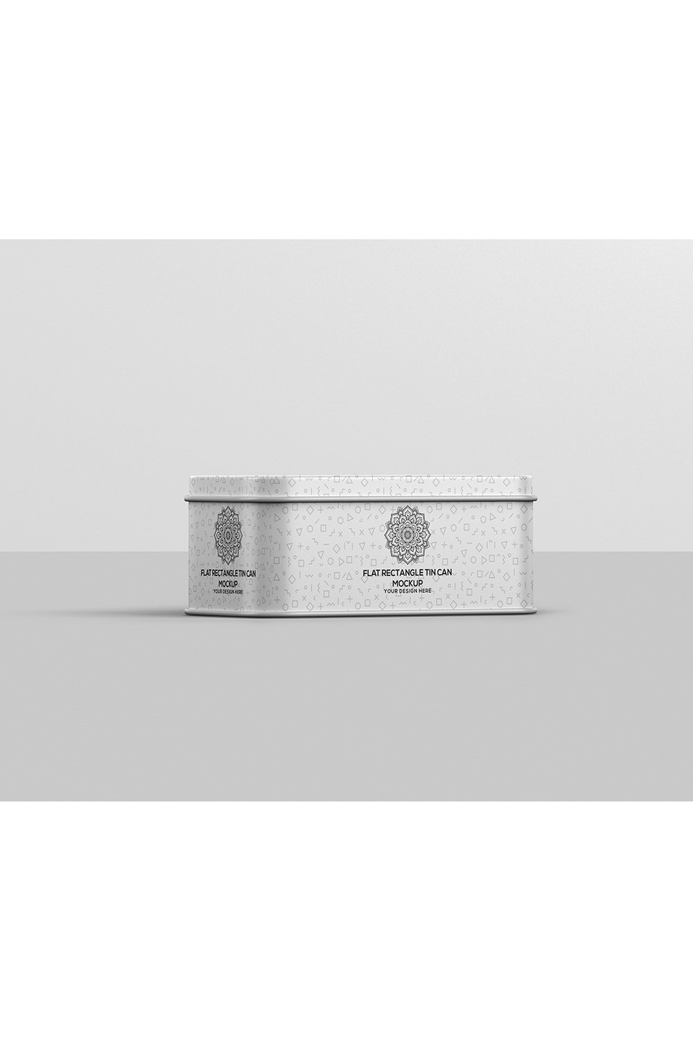 Flat Rectangle Tin Can Mockup pinterest preview image.