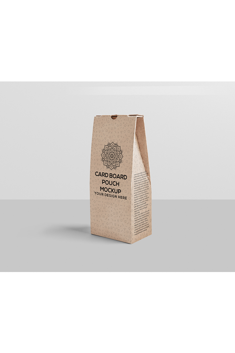 Cardboard Pouch Mockup pinterest preview image.