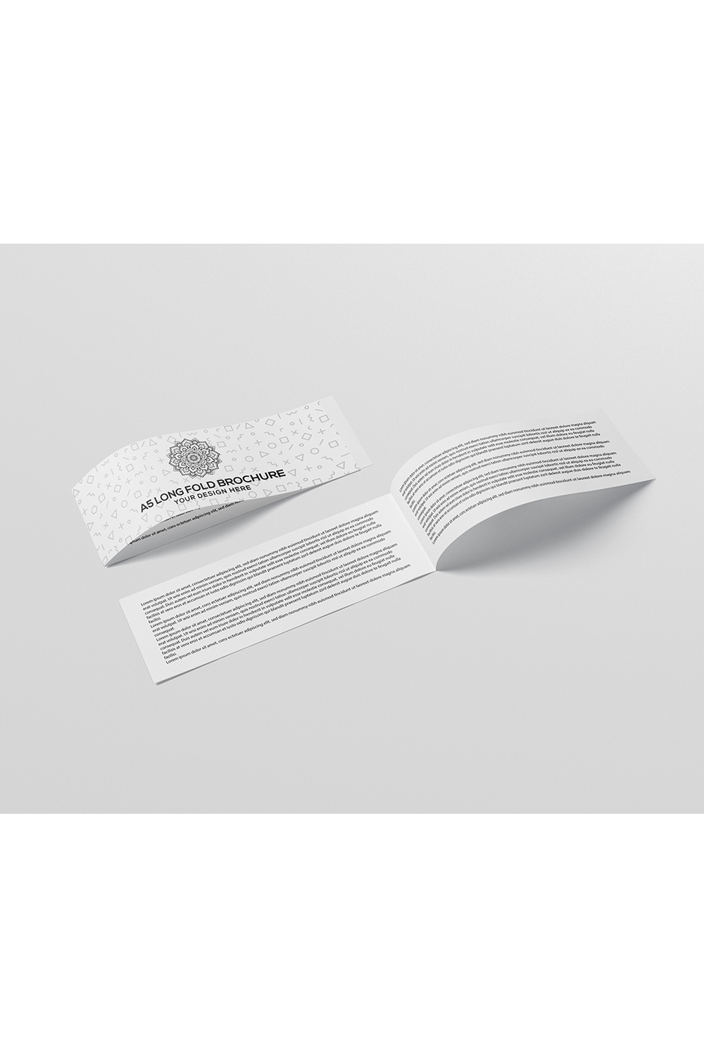 A5 Long Bi-Fold Brochure Mockup pinterest preview image.