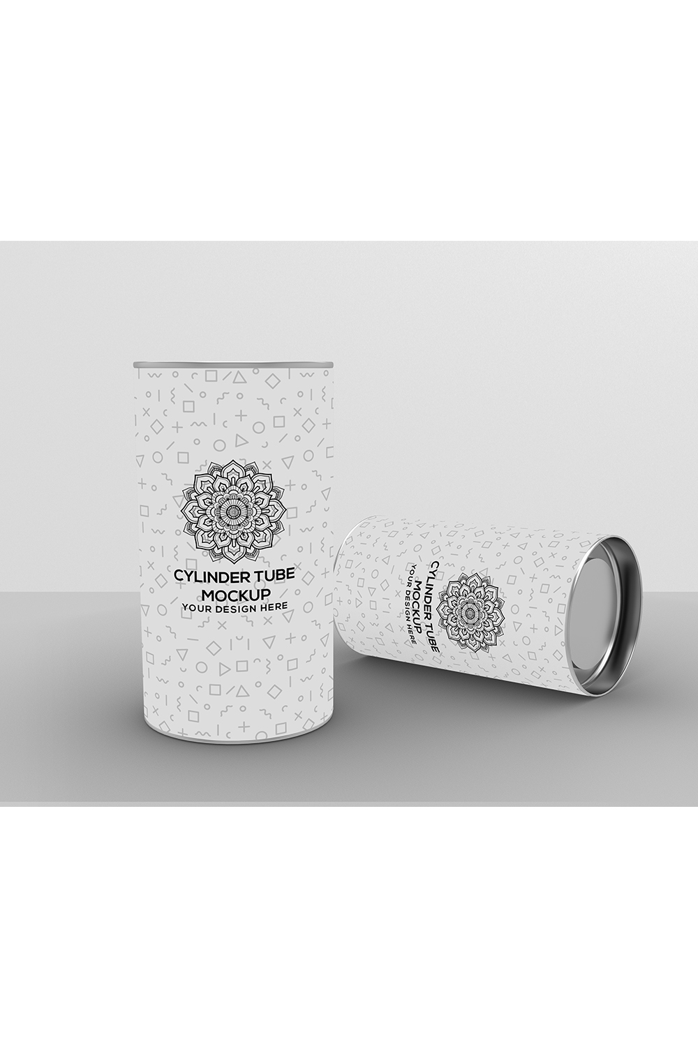 Cylinder Tube Packaging Mockup pinterest preview image.