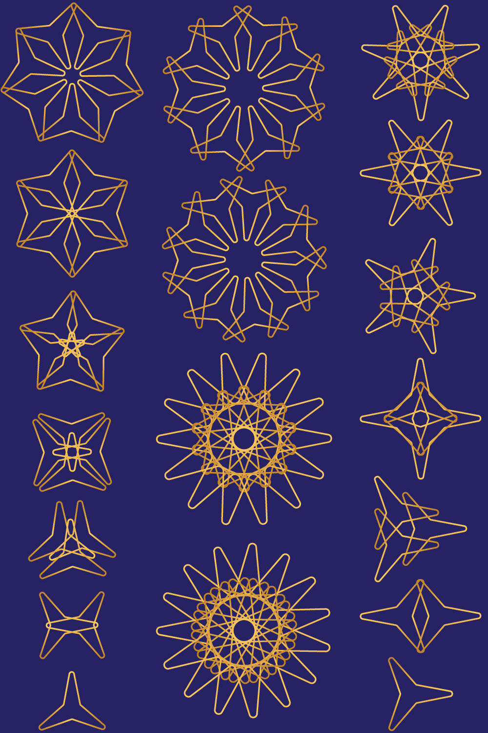 32 set Bundle of Golden Geometric Circle Design for 4$ Only pinterest preview image.