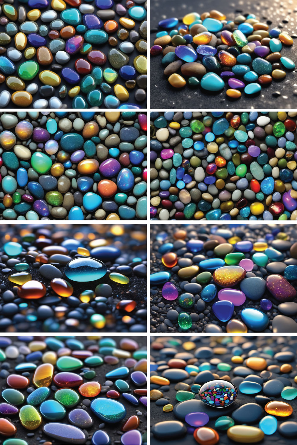25 set Bundle of shiny glittery pebble stones for 5$ Only pinterest preview image.