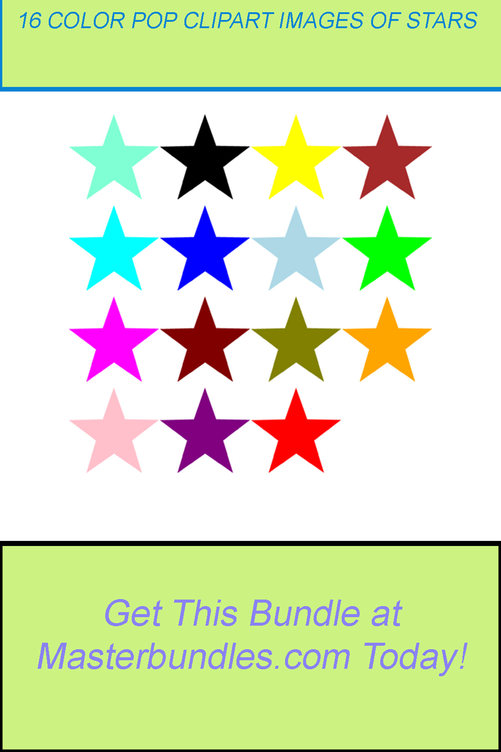 16 COLOR POP CLIPART IMAGES OF STARS pinterest preview image.