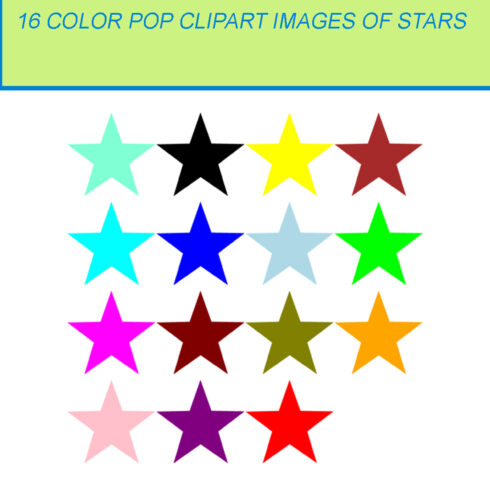 16 COLOR POP CLIPART IMAGES OF STARS cover image.