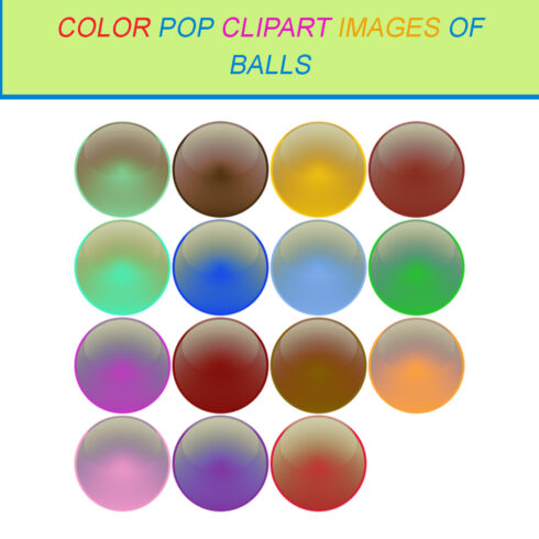 15 COLOR POP CLIPART IMAGES OF BALLS cover image.