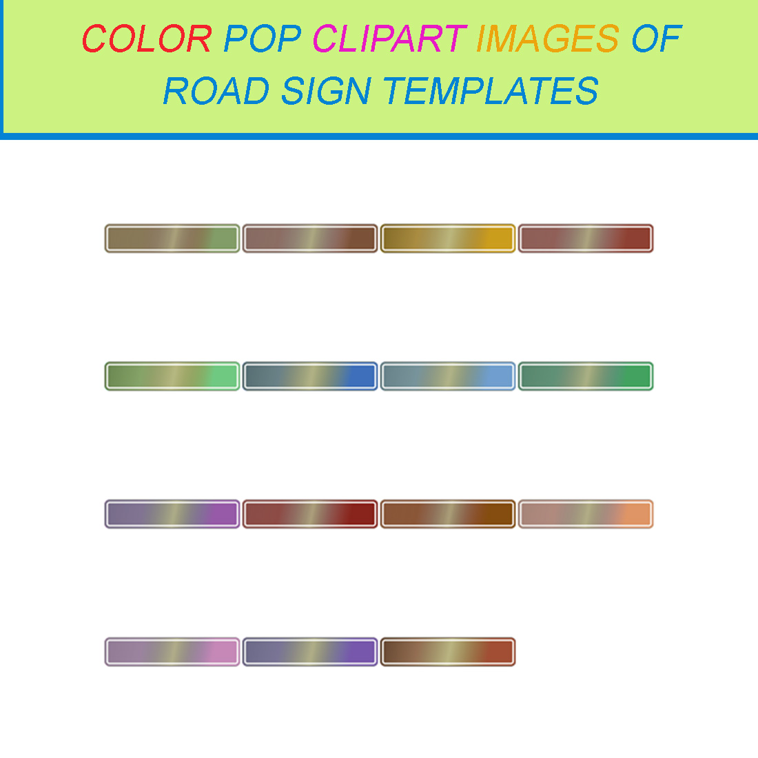 15 COLOR POP CLIPART IMAGES OF ROAD SIGN TEMPLATES cover image.