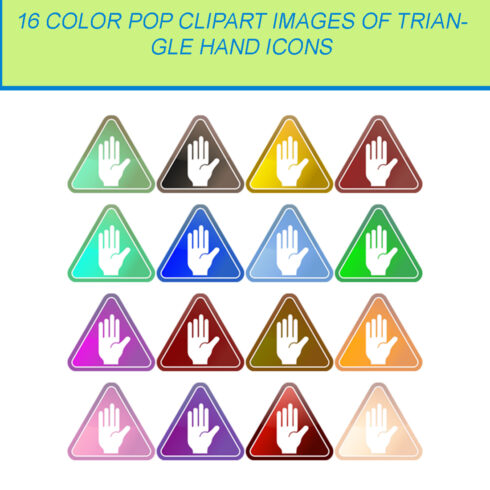 16 COLOR POP CLIPART IMAGES OF TRIANGLE HAND ICONS cover image.