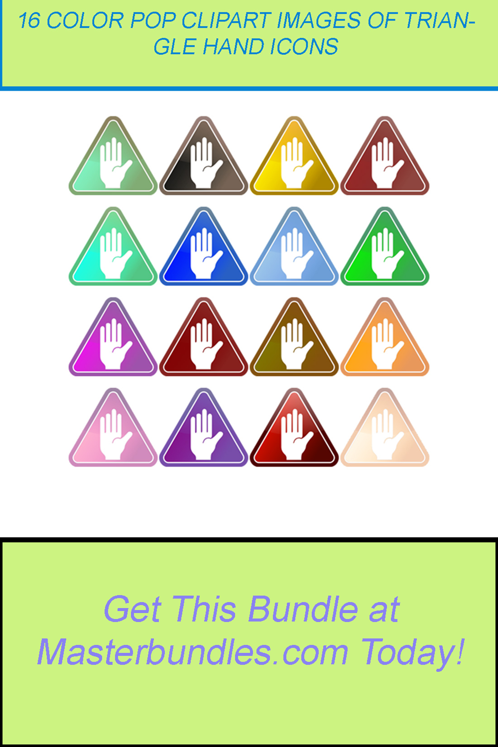 16 COLOR POP CLIPART IMAGES OF TRIANGLE HAND ICONS pinterest preview image.