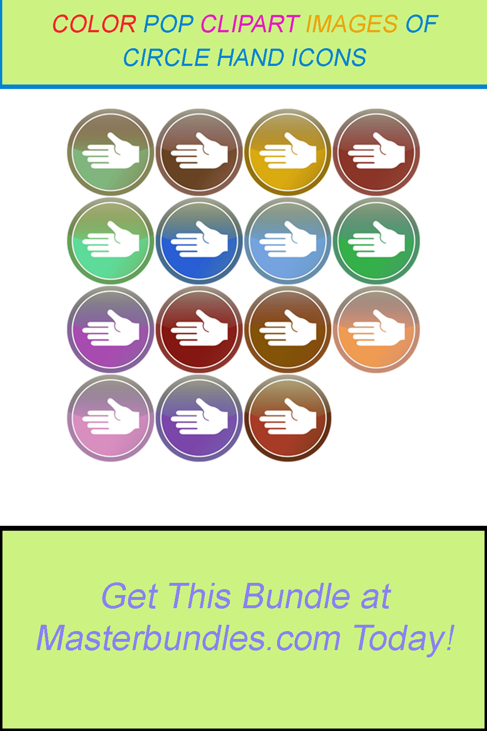 15 COLOR POP CLIPART IMAGES OF CIRCLE HAND ICONS pinterest preview image.