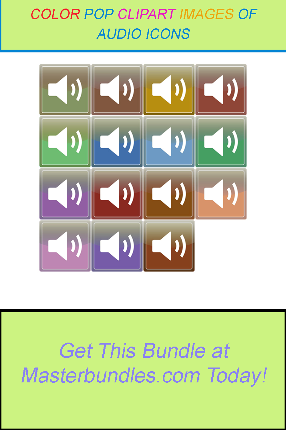 15 COLOR POP CLIPART IMAGES OF AUDIO ICONS pinterest preview image.