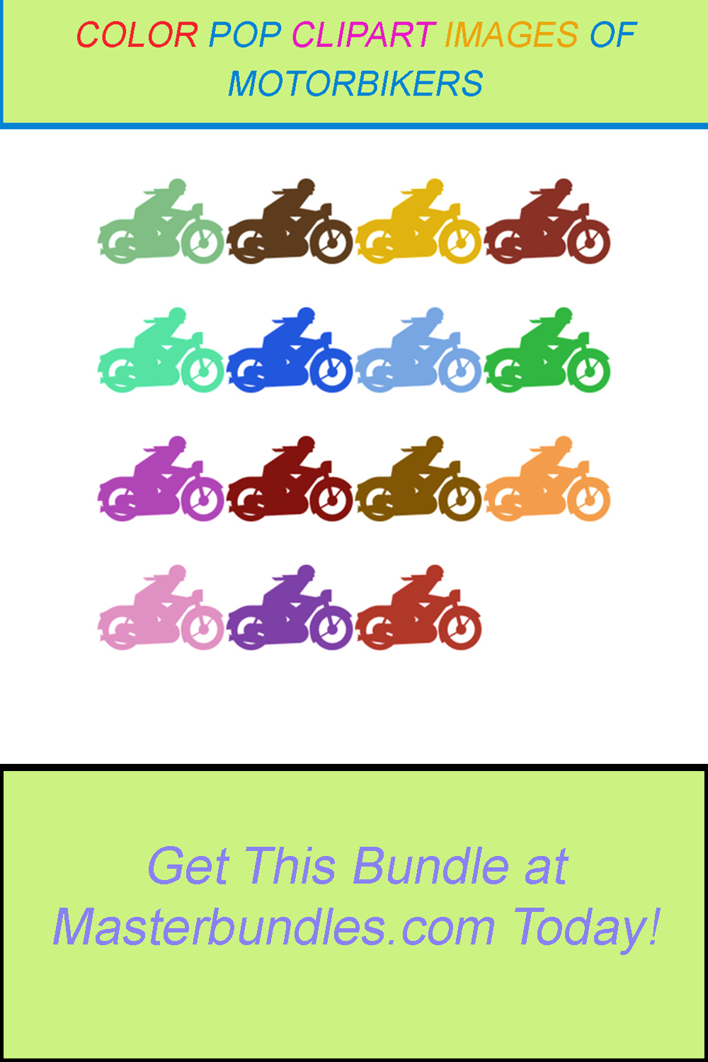 15 COLOR POP CLIPART IMAGES OF MOTORBIKERS pinterest preview image.