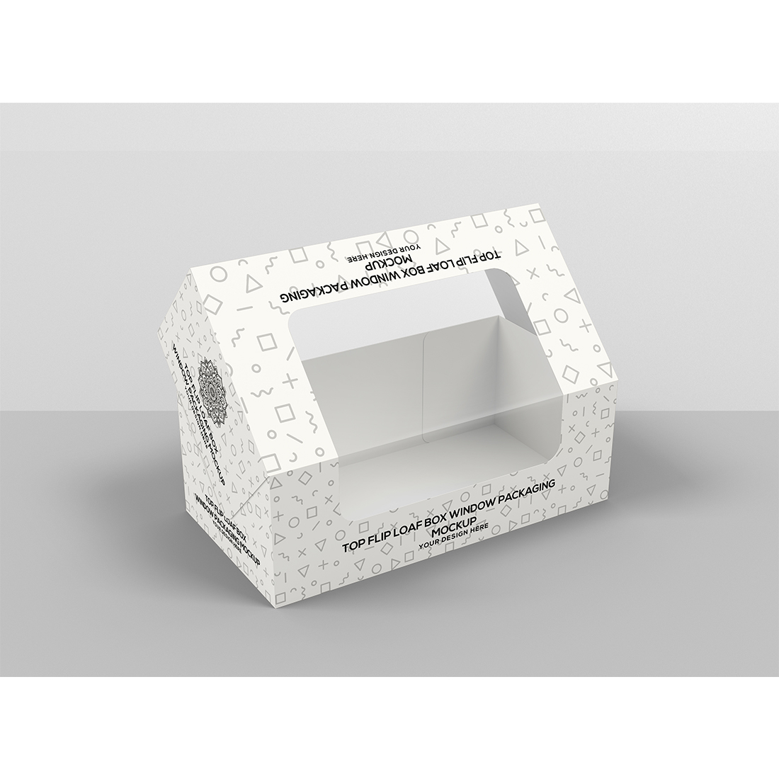 Top Flip Loaf Box with Window Packaging Mockup cover image.