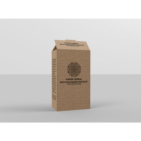 Paper Cereal Box Packaging Mockup cover image.
