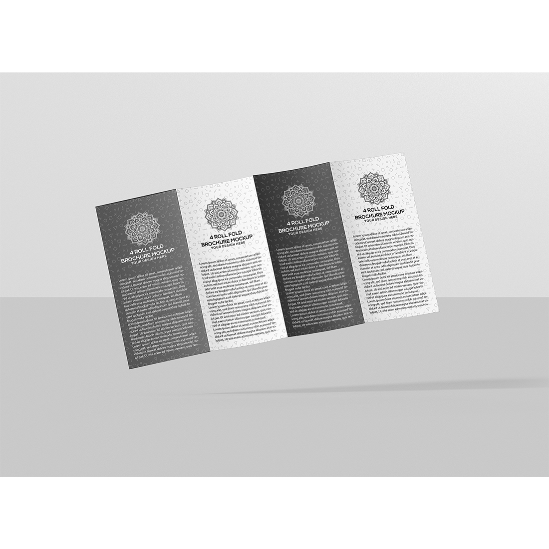 4 Roll Fold Brochure Mockup cover image.