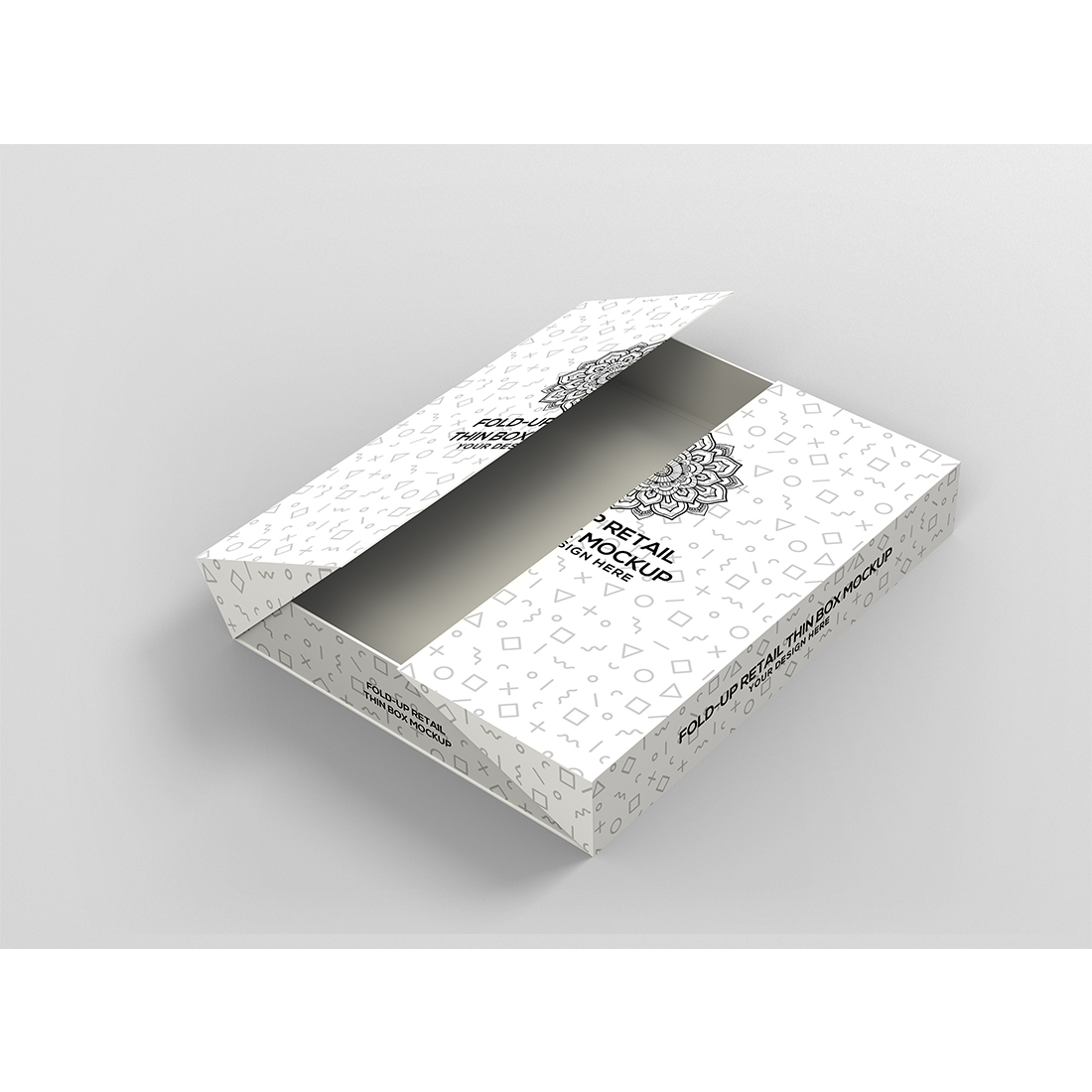 Fold Up Retail Thin Box Packaging Mockup preview image.