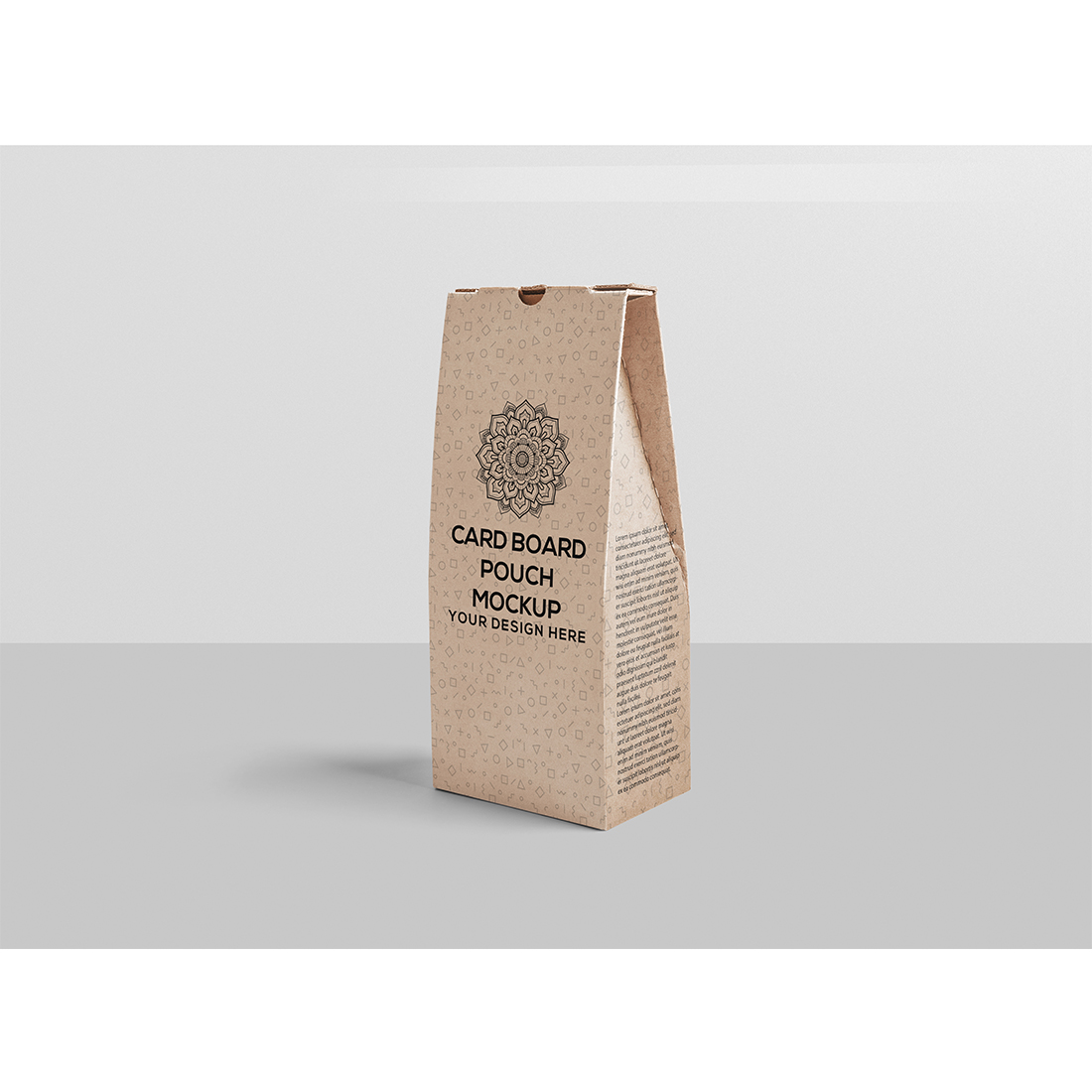 Cardboard Pouch Mockup preview image.