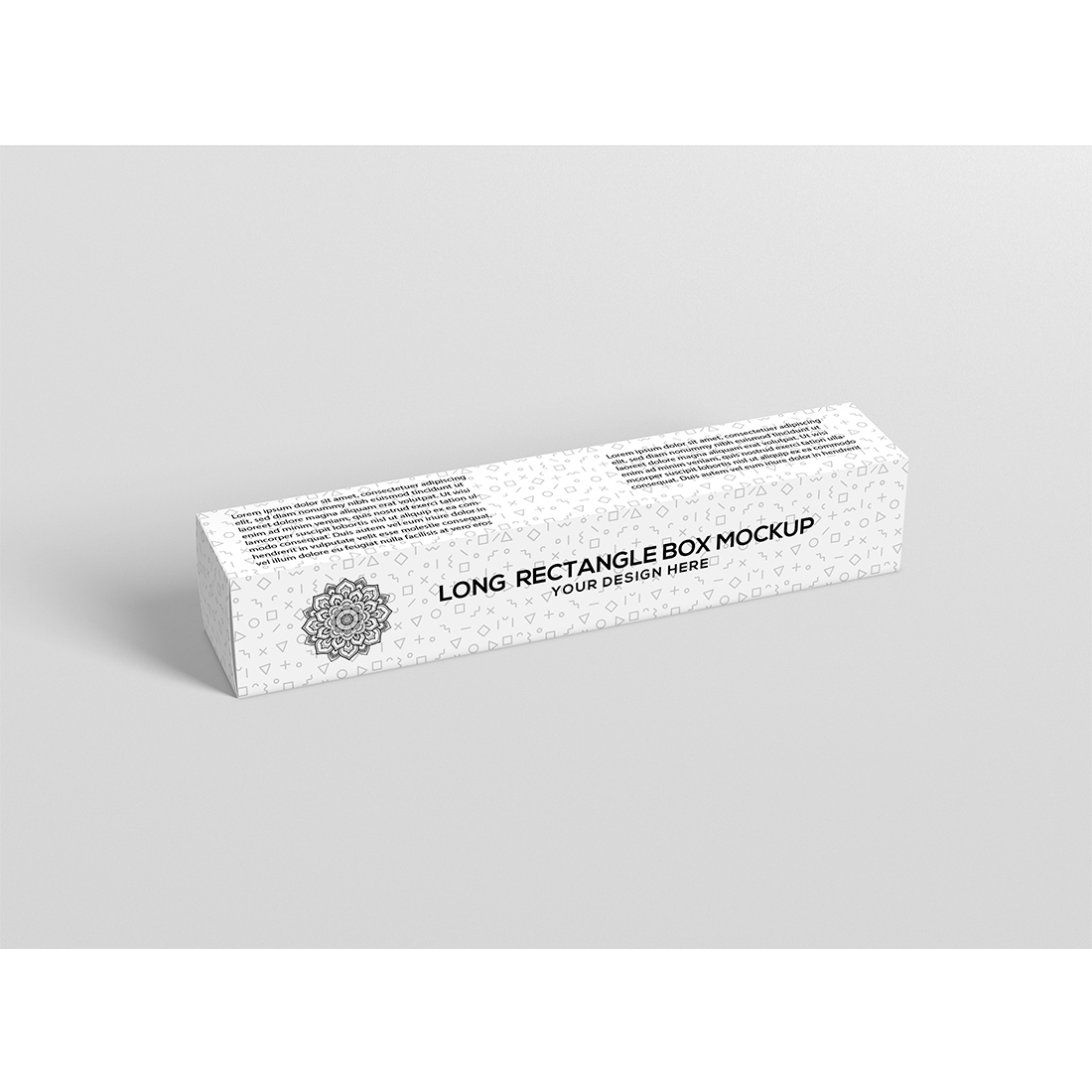 Long Rectangle Packaging Box Mockup preview image.