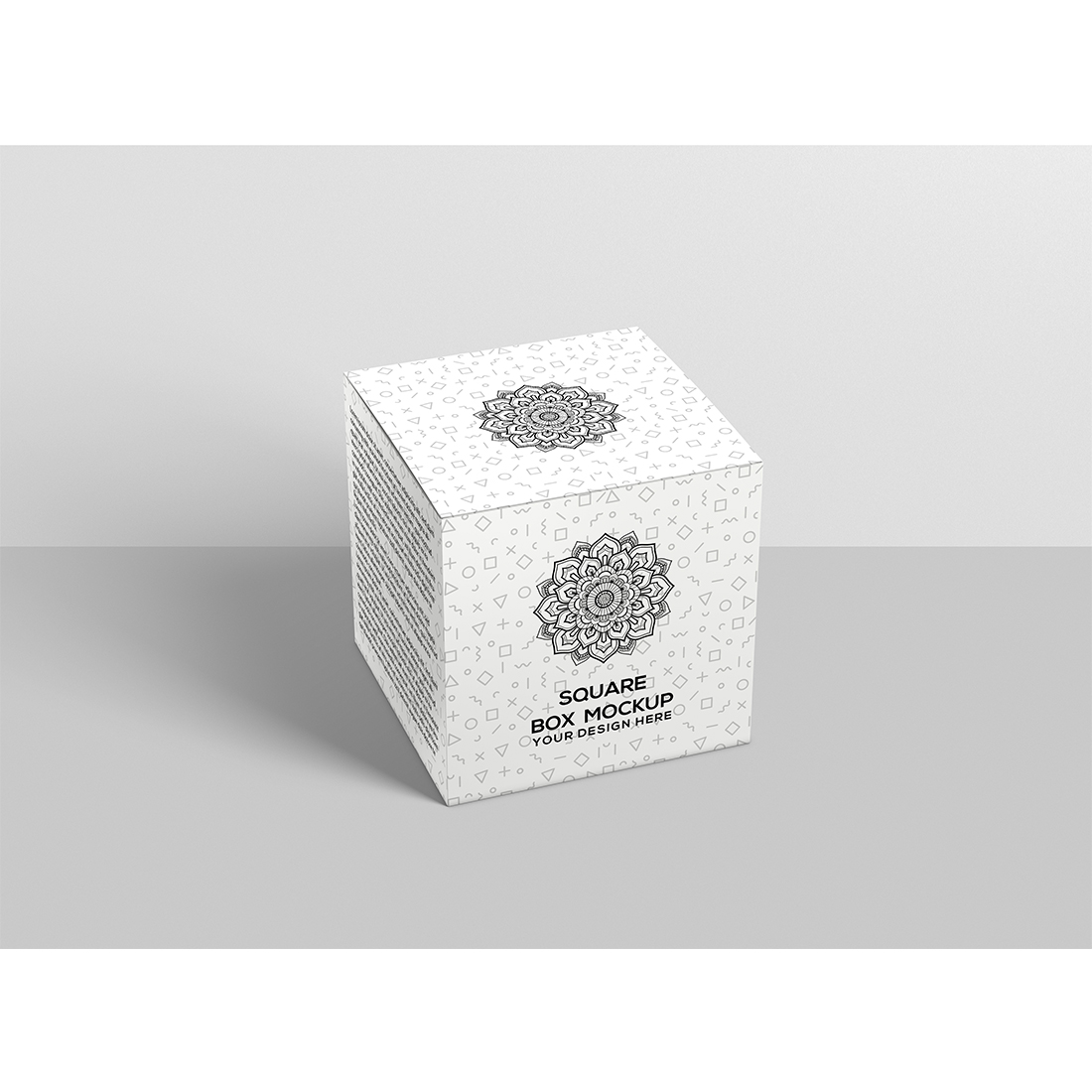 Square Box Packaging Mockup preview image.