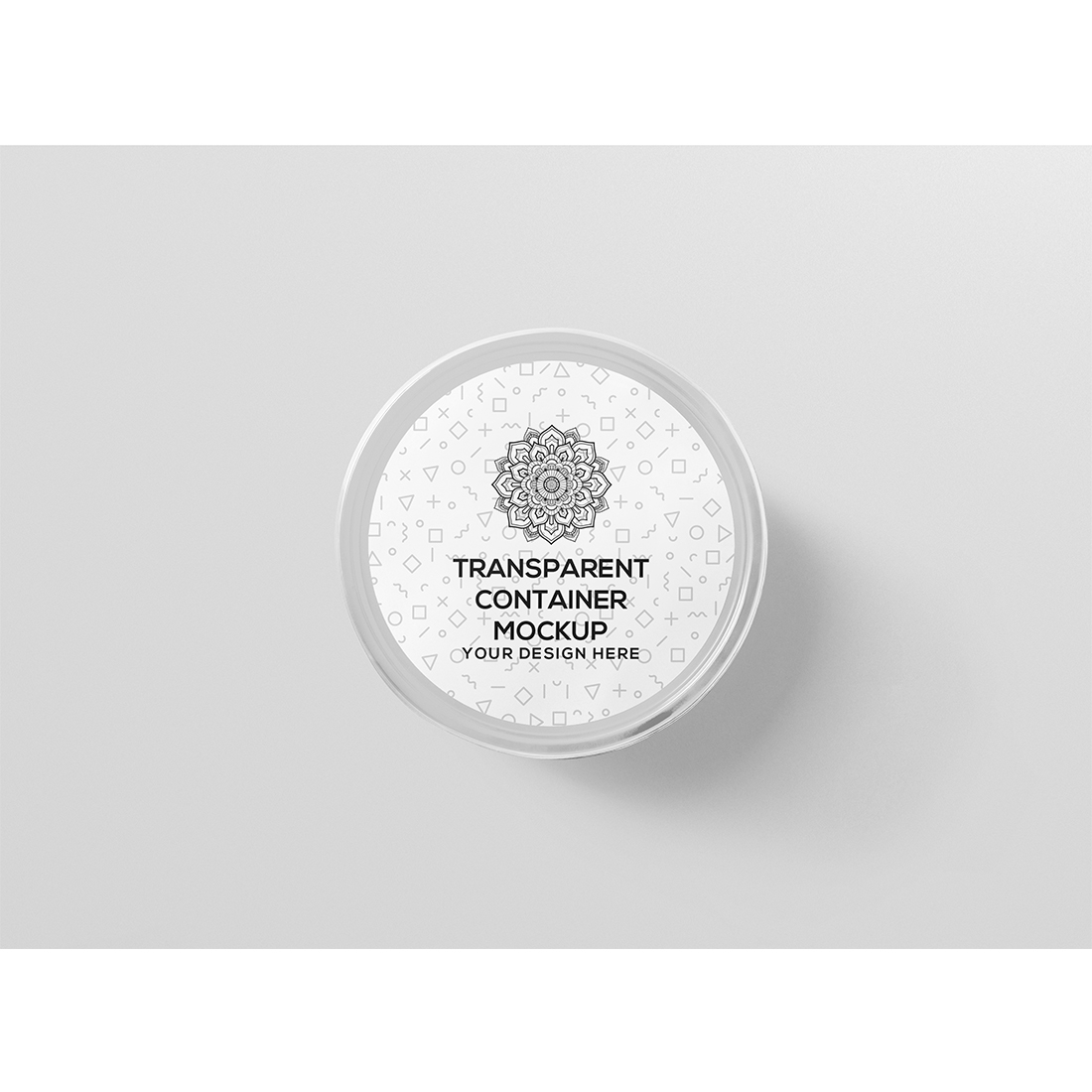 Disposable Round Transparent Container Mockup preview image.