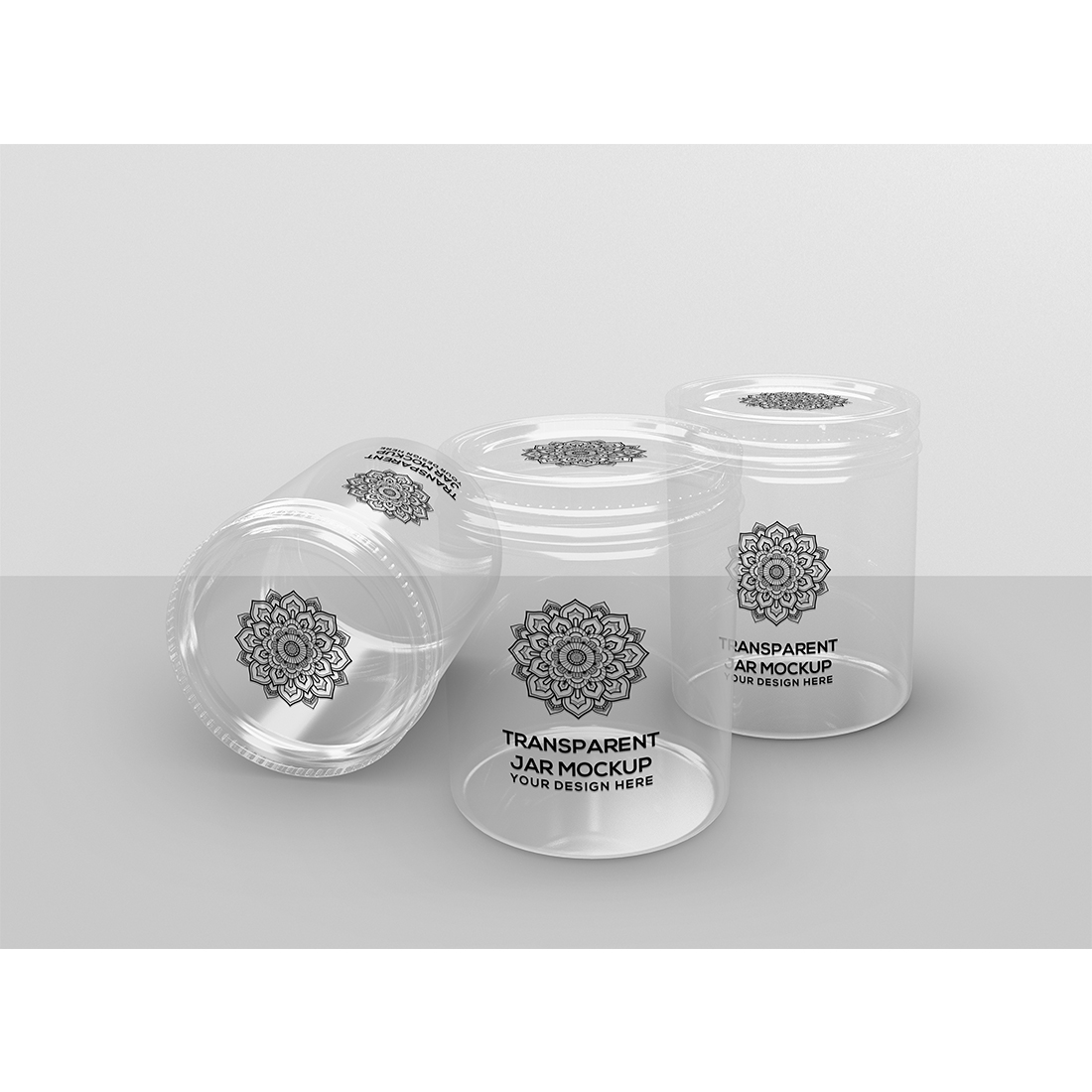 Transparent Jars Packaging Mockup preview image.