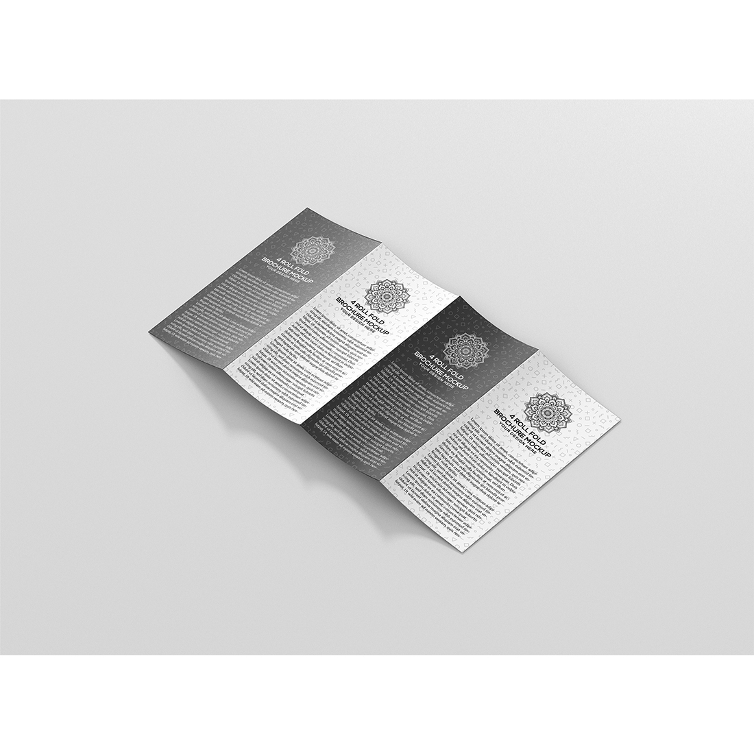 4 Roll Fold Brochure Mockup preview image.