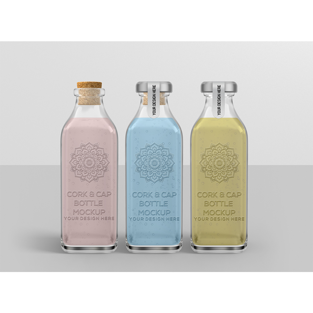 Cap Bottle Packaging Mockup preview image.