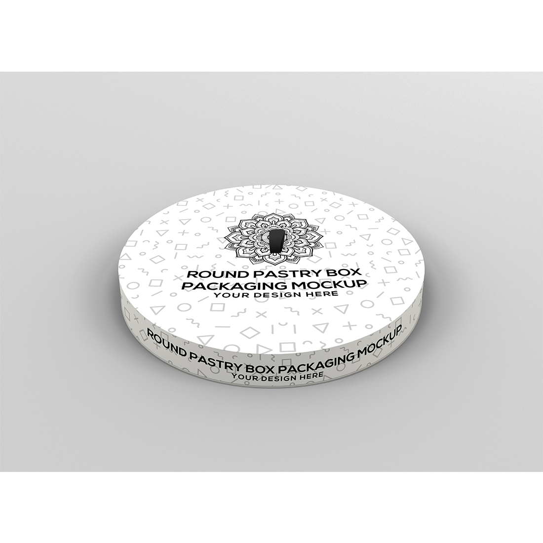 Paper Round Cake Box Packaging Mockup preview image.