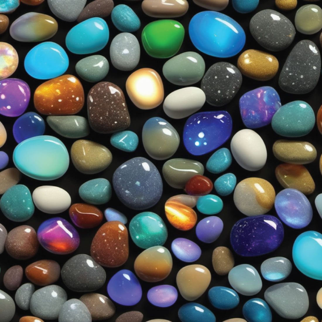 25 set Bundle of shiny glittery pebble stones for 5$ Only preview image.