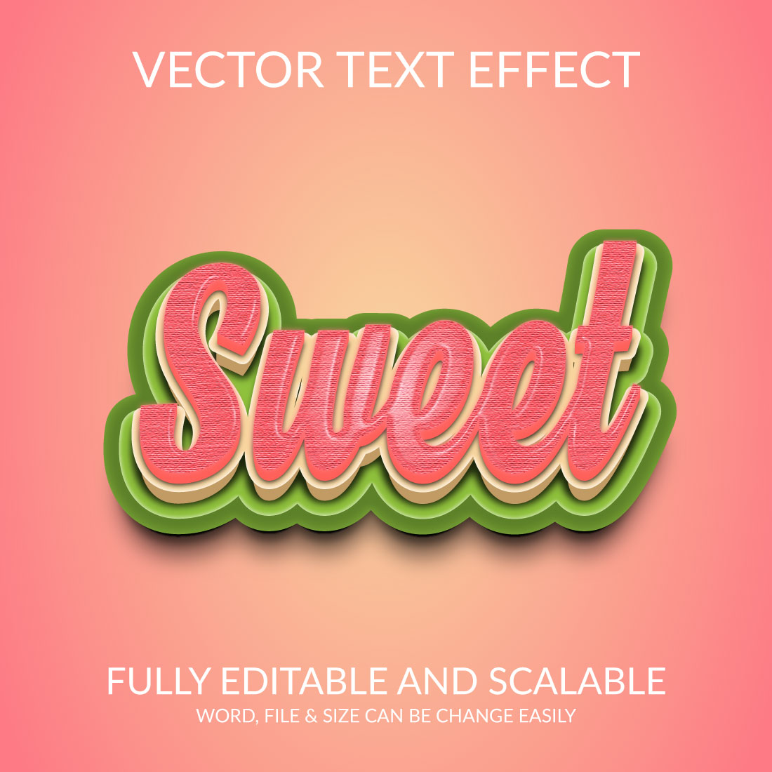 Sweet 3d Text Effect Template cover image.