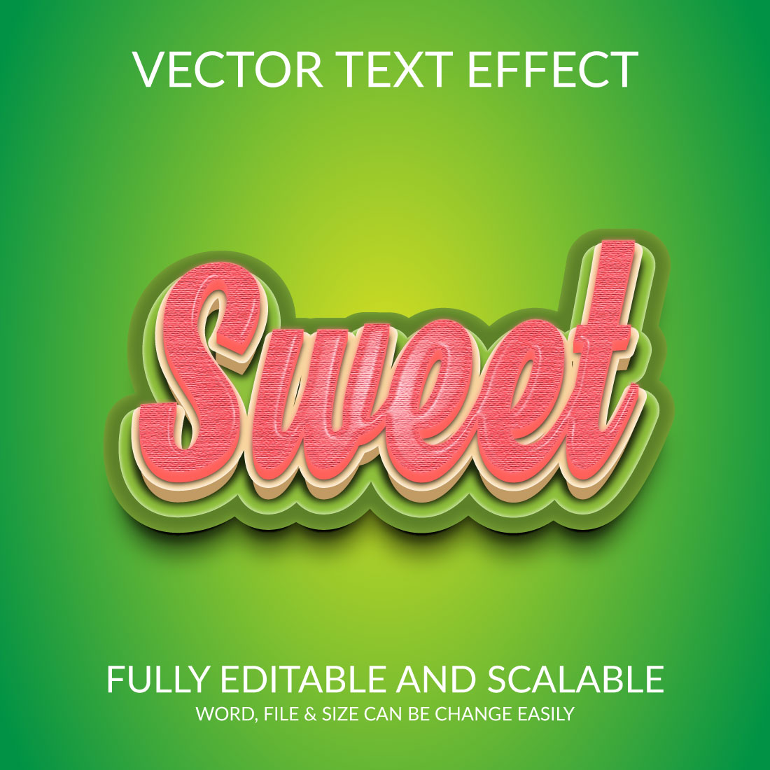 Sweet 3d Text Effect Template preview image.