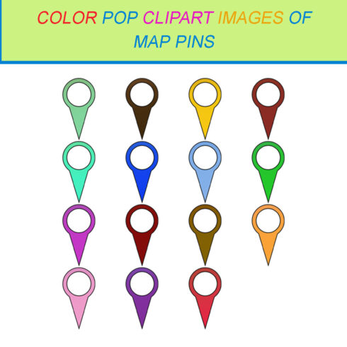 15 COLOR POP CLIPART IMAGES OF MAP PINS cover image.
