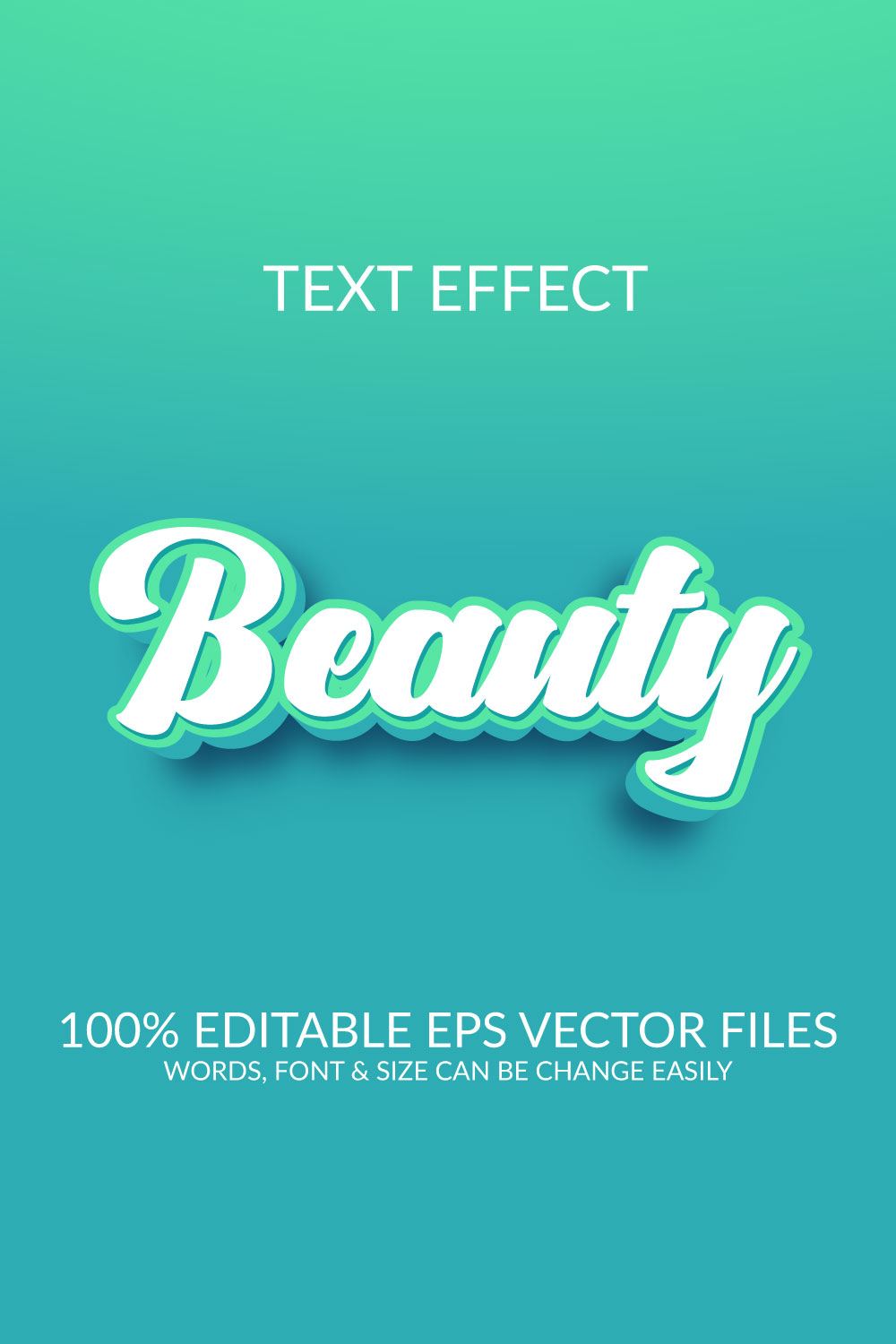 Beauty Editable Text Effect Template Design pinterest preview image.