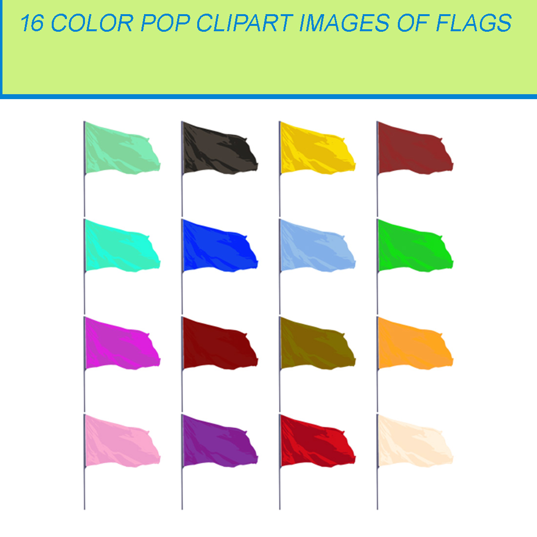 16 COLOR POP CLIPART IMAGES OF FLAGS cover image.