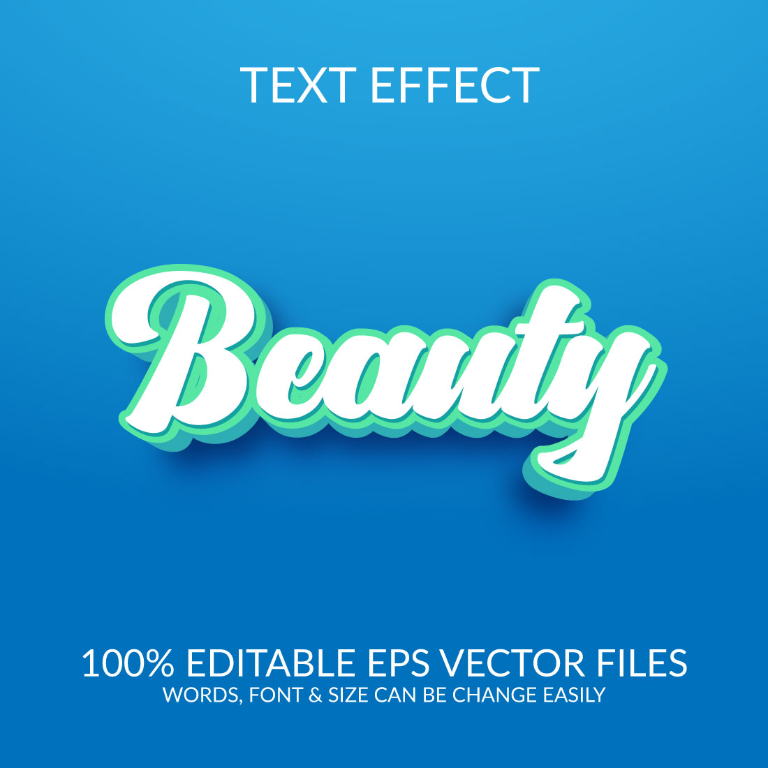 Beauty Editable Text Effect Template Design preview image.