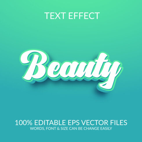 Beauty Editable Text Effect Template Design cover image.