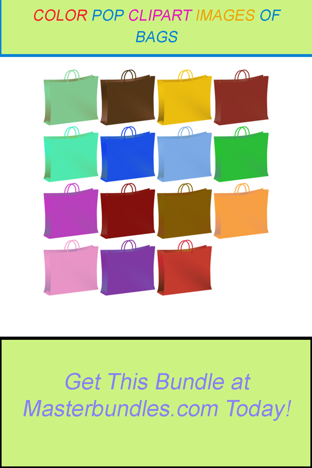 15 COLOR POP CLIPART IMAGES OF BAGS pinterest preview image.