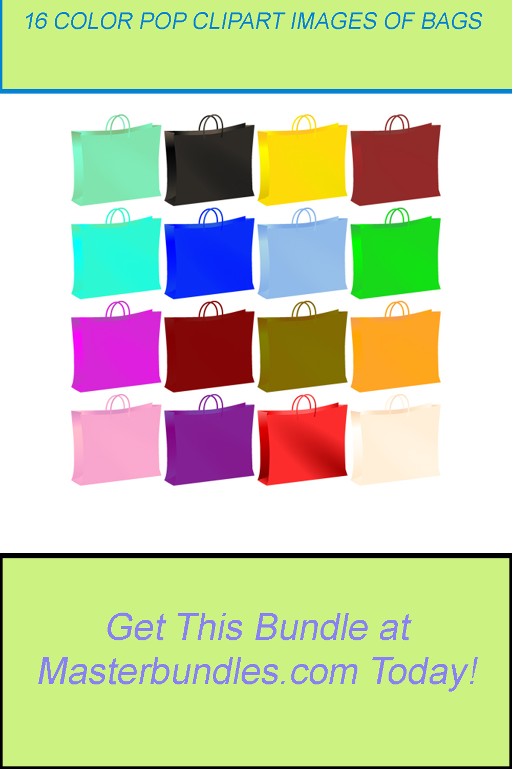 16 COLOR POP CLIPART IMAGES OF BAGS pinterest preview image.