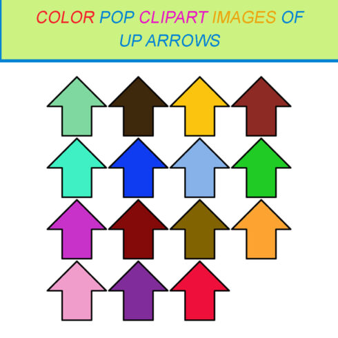 15 COLOR POP CLIPART IMAGES OF UP ARROWS cover image.