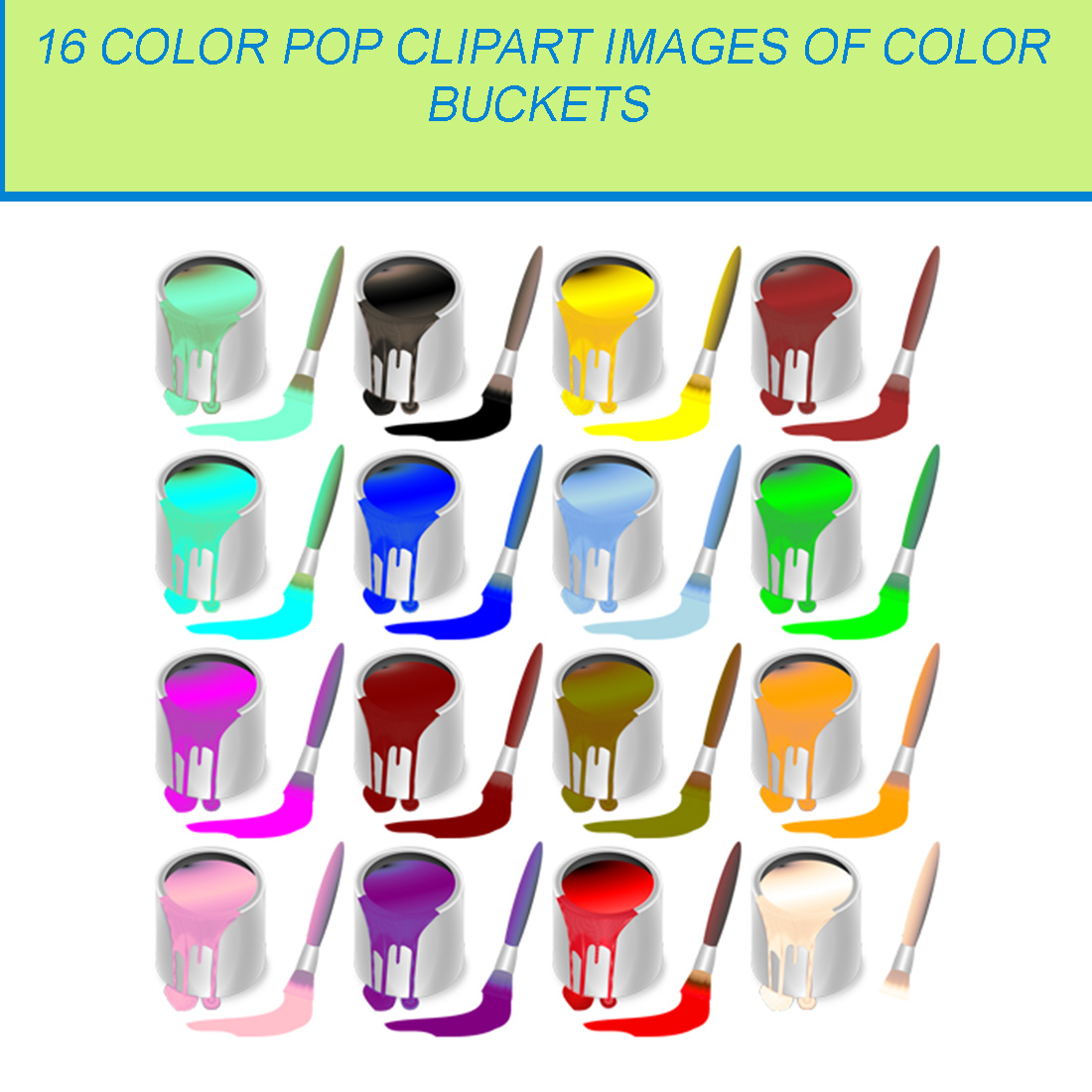 16 COLOR POP CLIPART IMAGES OF COLOR BUCKETS cover image.