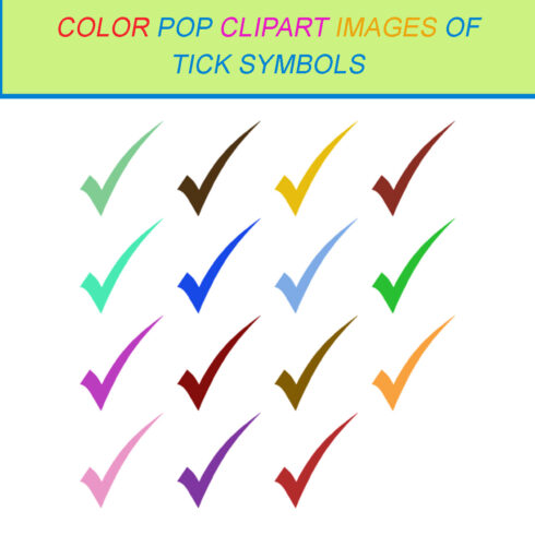 15 COLOR POP CLIPART IMAGES OF TICK SYMBOLS cover image.
